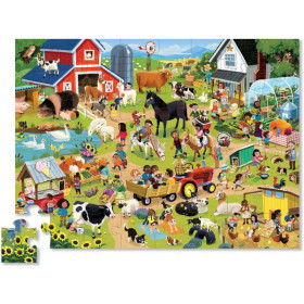 photo-Puzzle - 48 pièces - Une journée à la ferme - Dès 4 ans - Crocodile Creek