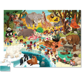 photo-Puzzle - 48 pièces - Une journée au zoo - Dès 4 ans - Animaux - Crocodile Creek