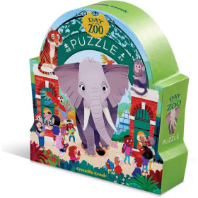 Puzzle - 48 pièces - Une journée au zoo - Dès 4 ans - Animaux - Crocodile Creek