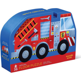 Puzzle - 36 pièces - Les véhicules - Dès 3 ans - Camion - Pompier - Crocodile Creek