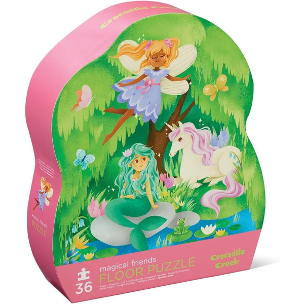 Puzzle - 36 pièces - Les amis magiques - Dès 3 ans - Sirène - Licorne - Crocodile Creek