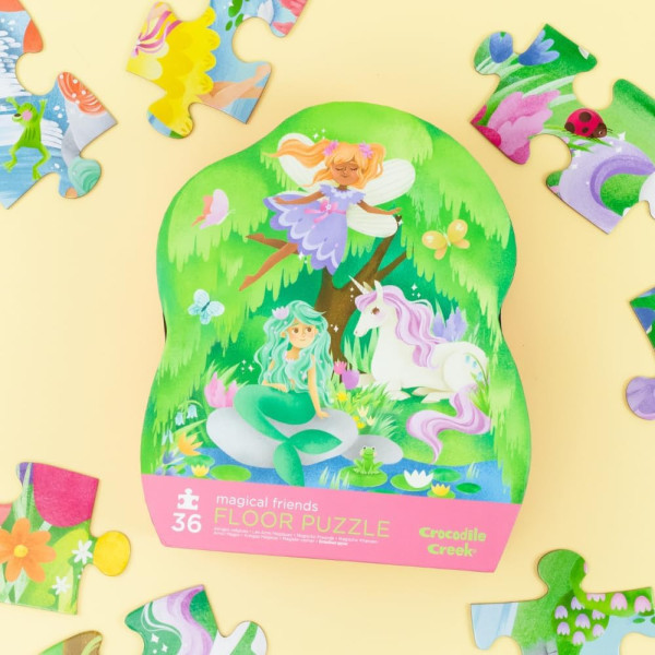Puzzle - 36 pièces - Les amis magiques - Dès 3 ans - Sirène - Licorne - Crocodile Creek