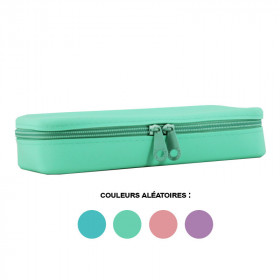 Trousse - Scolaire - Rectangulaire - Silicone - Couleurs pastel - Apli