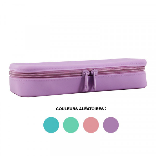 Trousse - Scolaire - Rectangulaire - Silicone - Couleurs pastel - Apli