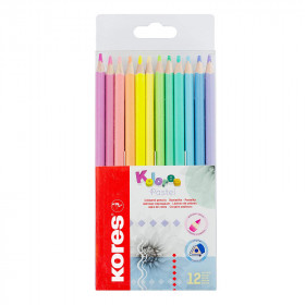 Pochette de 12 crayons de couleurs pastel - Kores | Artmania