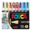 photo-Feutres - POSCA - PC-5M - Pointe ronde moyenne - 8 couleurs pastel - Tous supports