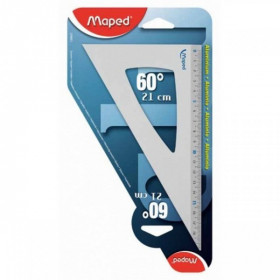 photo-Equerre - Scolaire - 60° - Hypoténuse 21 cm - Aluminium - Maped