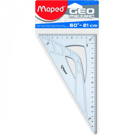 photo-Equerre - Scolaire - 60° - Grand côté 21 cm - Plastique - Transparent - Maped