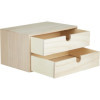Meuble en bois avec 2 tiroirs - A décorer et personnaliser - 24x16x13,3cm - Loisirs créatifs