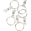 Chaine et anneaux de porte-clé - Méta argent - 25mm diamètre - 10 pièces - Artemio