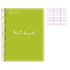 Cahier - A4 (21x29,7cm) - Grands carreaux - 80 pages - couverture en polypro vert citron - à spirale - Notebook Miquelrius
