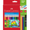 24 crayons de couleurs - Corps triangulaire - Pour l'école - Faber-Castell