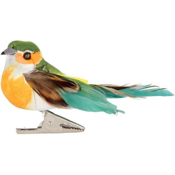 Oiseaux décoratifs - Petit modèle - 6 pièces - Sur pince - Loisirs créatifs - Déco