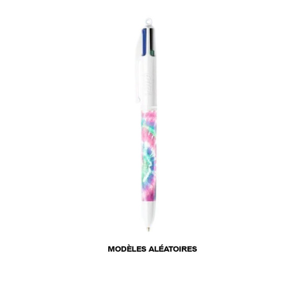 photo-Stylo bille - 4 couleurs - Pointe moyenne - Motifs colorés - BIC