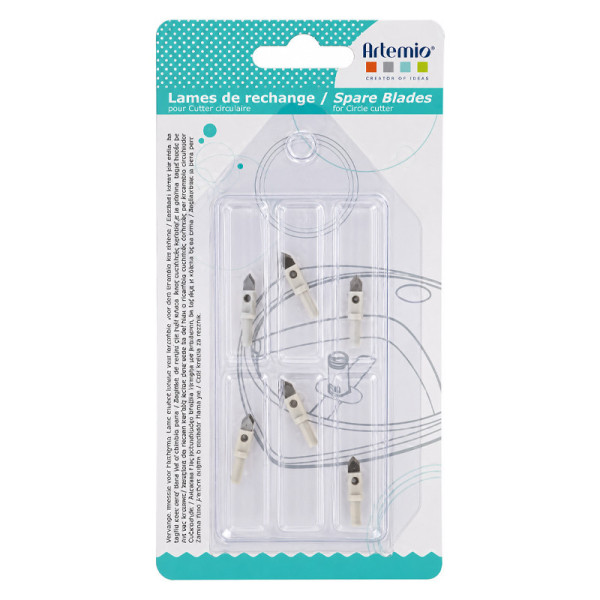 photo-Lames de rechange pour cutter circulaire - Lot de 6 - Lame en métal - Loisirs créatifs - Artemio