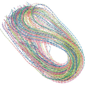 photo-Fils pour scoubidous - Torsadé - Couleurs assorties - Plastique - 30 fils de 80cm - Artemio