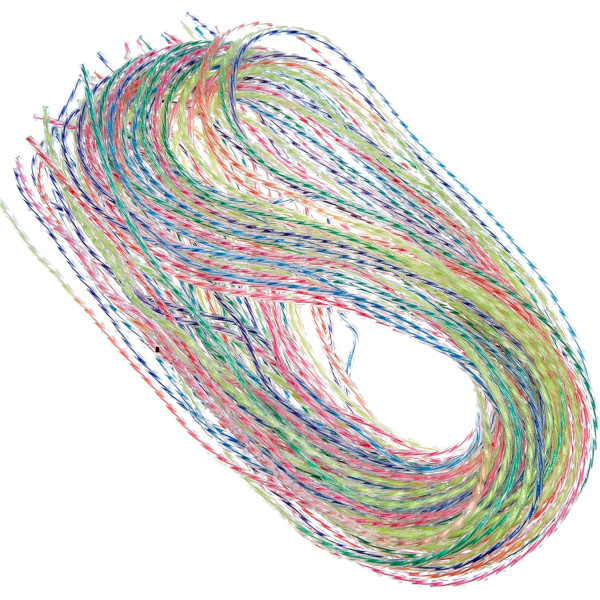 photo-Fils pour scoubidous - Torsadé - Couleurs assorties - Plastique - 30 fils de 80cm - Artemio