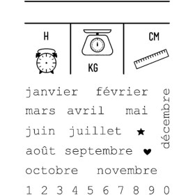 Motifs pour tampon - Thème naissance - Faire-part - Encre non incluse - Loisirs créatifs