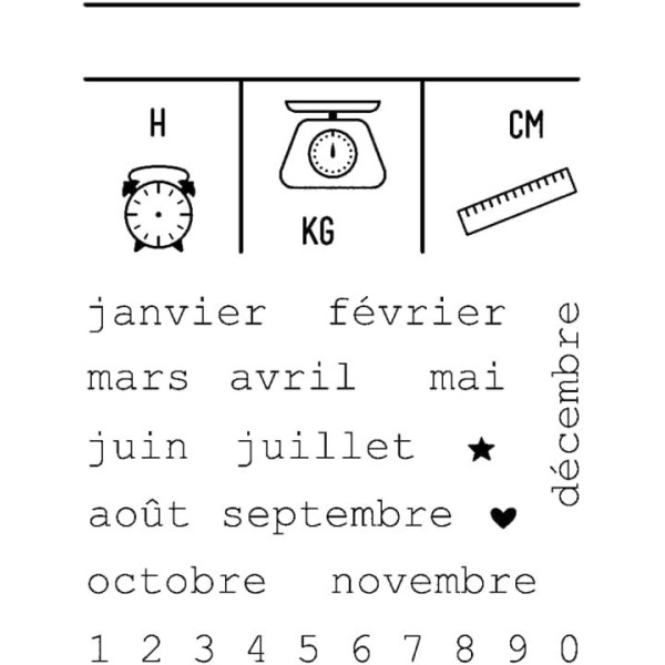 Motifs pour tampon - Thème naissance - Faire-part - Encre non incluse - Loisirs créatifs