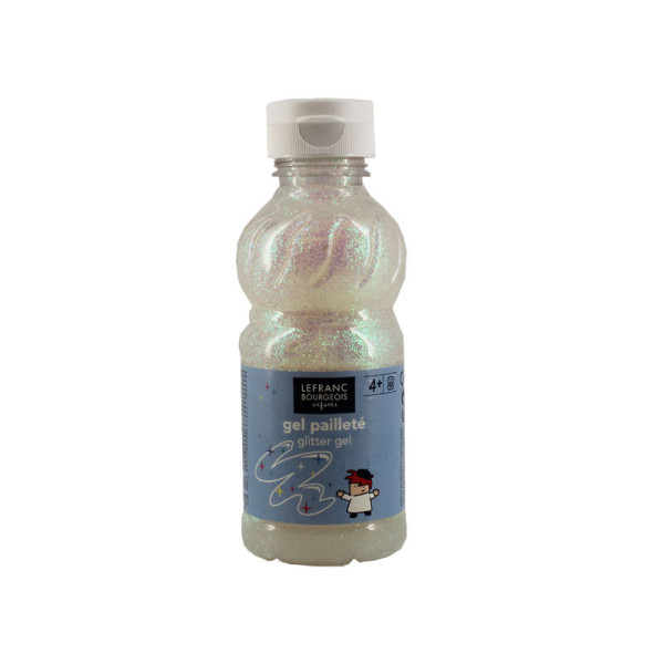 Gel pailleté - cristal - peinture pour enfant - Flacon de 250ml - Lefranc Bourgeois | Artmania