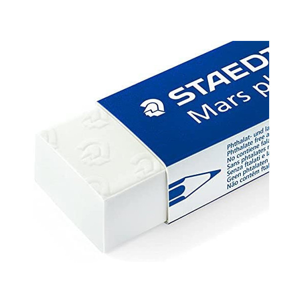 Lot de 4 gommes blanches - Sans phtalate ni latex - Staedtler - Mars plastic