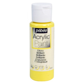 photo-Peinture acrylique - Jaune mimosa - Brillant - Fluide - Tous supports - Loisirs créatifs - Pébéo - 59ml