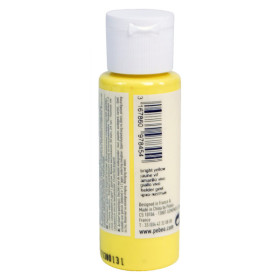 Peinture acrylique - Jaune mimosa - Brillant - Fluide - Tous supports - Loisirs créatifs - Pébéo - 59ml