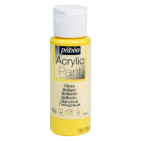 photo-Peinture acrylique - Jaune safran - Brillant - Fluide - Tous supports - Loisirs créatifs - Pébéo - 59ml