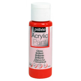 photo-Peinture acrylique - Rouge coquelicot - Brillant - Fluide - Tous supports - Loisirs créatifs - Pébéo - 59ml