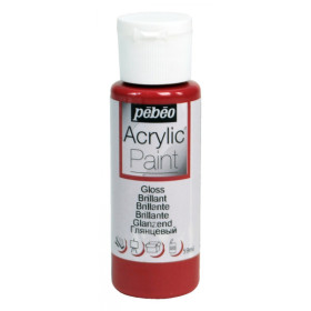 photo-Peinture acrylique - Rouge grenat - Brillant - Fluide - Tous supports - Loisirs créatifs - Pébéo - 59ml