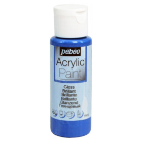photo-Peinture acrylique - Bleu marine - Brillant - Fluide - Tous supports - Loisirs créatifs - Pébéo - 59ml