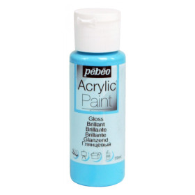 photo-Peinture acrylique - Bleu des îles - Brillant - Fluide - Tous supports - Loisirs créatifs - Pébéo - 59ml