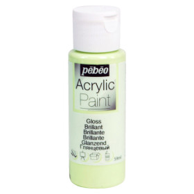 photo-Peinture acrylique - Vert pistache - Brillant - Fluide - Tous supports - Loisirs créatifs - Pébéo - 59ml