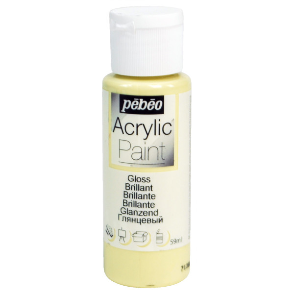 photo-Peinture acrylique - Crème - Brillant - Fluide - Tous supports - Loisirs créatifs - Pébéo - 59ml