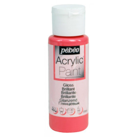 photo-Peinture acrylique - Rose hibiscus - Brillant - Fluide - Tous supports - Loisirs créatifs - Pébéo - 59ml