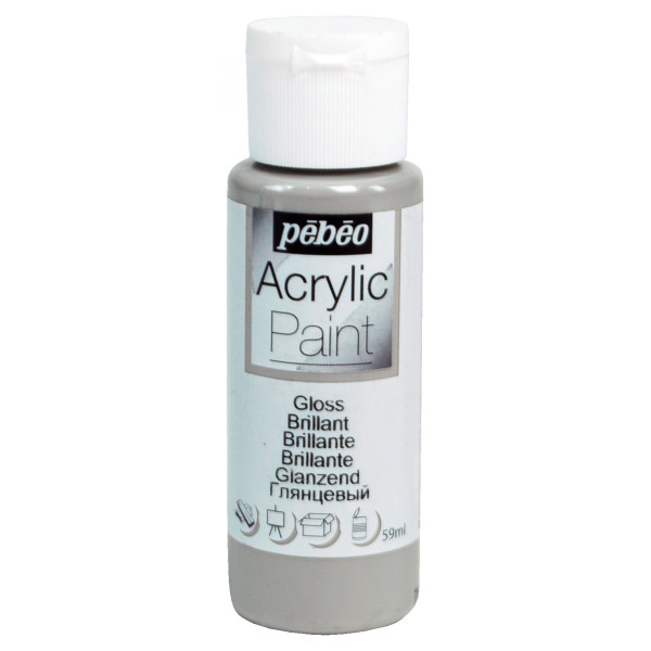 photo-Peinture acrylique - Gris ardoise - Brillant - Fluide - Tous supports - Loisirs créatifs - Pébéo - 59ml