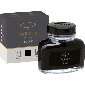 photo-Flacon d'encre pour stylo plume - Parker - Noir - Encre Quink - 57ml