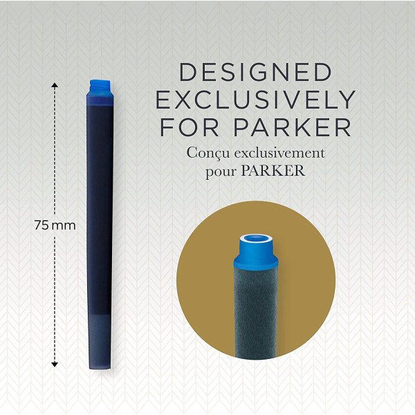 Cartouches d'encre pour stylo plume - Parker - Encre bleue effaçable - Grand format
