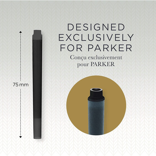 Cartouches d'encre pour stylo plume - Parker - Encre noire - Grand format