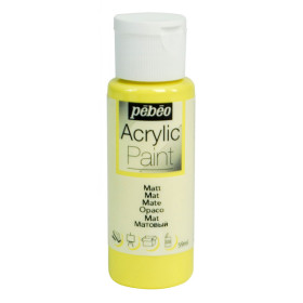 photo-Peinture acrylique - Jaune clair - Mat - Fluide - Tous supports - Loisirs créatifs - Pébéo - 59ml