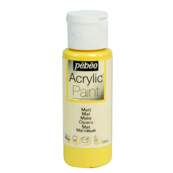photo-Peinture acrylique - Jaune tournesol - Mat - Fluide - Tous supports - Loisirs créatifs - Pébéo - 59ml