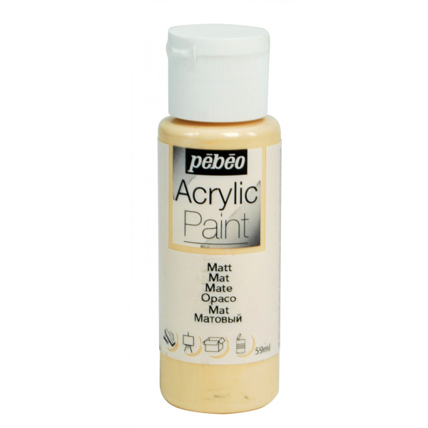 photo-Peinture acrylique - Beige rose - Mat - Fluide - Tous supports - Loisirs créatifs - Pébéo - 59ml