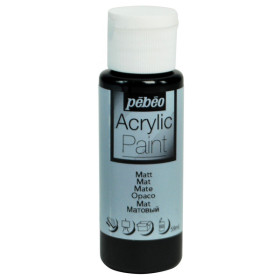 Peinture acrylique - Noir - Mat - Fluide - Tous supports - Loisirs créatifs - Pébéo - 59ml