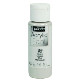 photo-Peinture acrylique - Gris béton - Mat - Fluide - Tous supports - Loisirs créatifs - Pébéo - 59ml