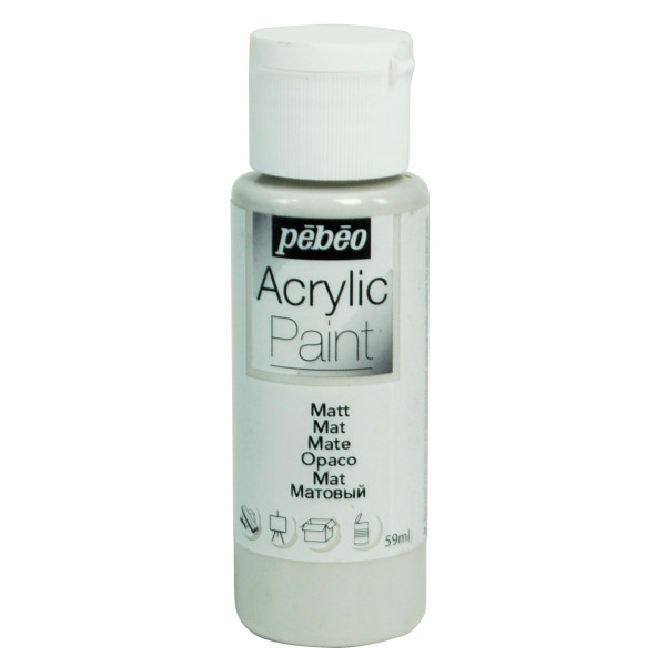 photo-Peinture acrylique - Gris béton - Mat - Fluide - Tous supports - Loisirs créatifs - Pébéo - 59ml