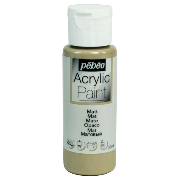 photo-Peinture acrylique - Taupe foncé - Mat - Fluide - Tous supports - Loisirs créatifs - Pébéo - 59ml