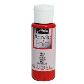 photo-Peinture acrylique - Rouge velours - Mat - Fluide - Tous supports - Loisirs créatifs - Pébéo - 59ml