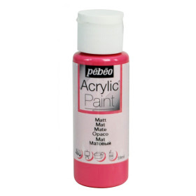 photo-Peinture acrylique - Rose bougainvillier - Mat - Fluide - Tous supports - Loisirs créatifs - Pébéo - 59ml