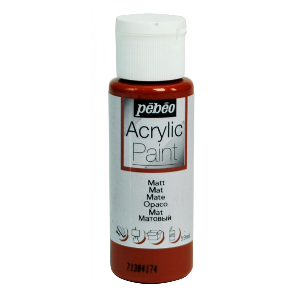 photo-Peinture acrylique - Marron canyon - Mat - Fluide - Tous supports - Loisirs créatifs - Pébéo - 59ml
