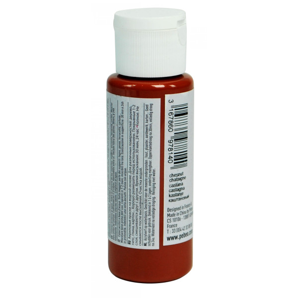 Peinture acrylique - Marron canyon - Mat - Fluide - Tous supports - Loisirs créatifs - Pébéo - 59ml
